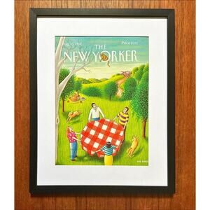 Framed 1992 The New Yorker Magazine August 31 Cover Rob Knox Picnic